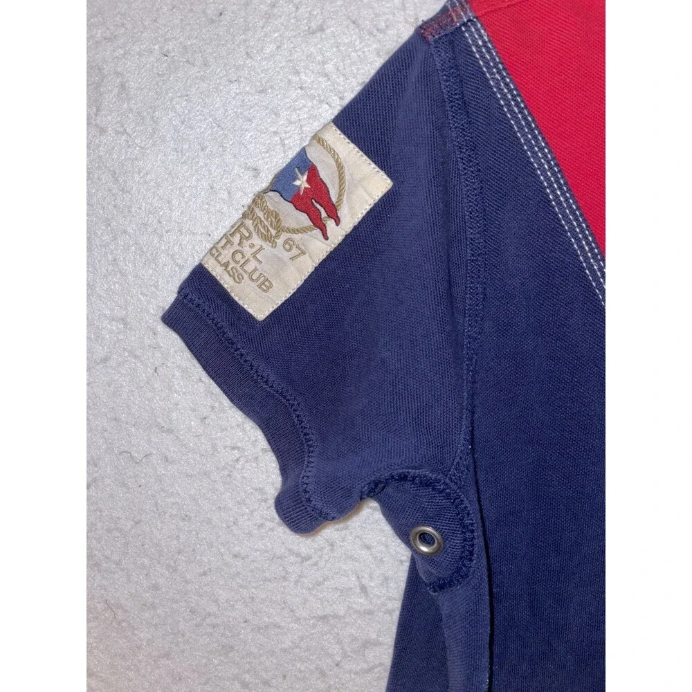 Polo Ralph Lauren Big Pony Yacht Club Patch Shirt Mens S Red Navy Custom Fit